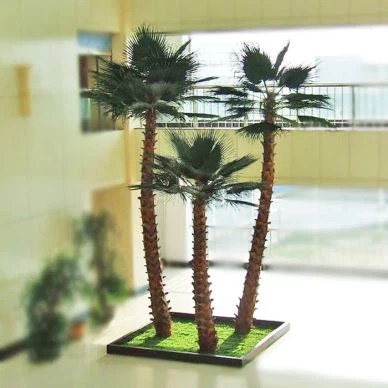 Stor innendørs landskapsarbeid Kunstig bevart Washingtonia Palm Tree